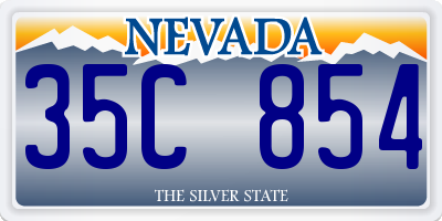 NV license plate 35C854