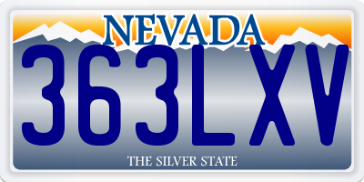 NV license plate 363LXV