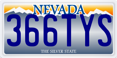 NV license plate 366TYS