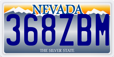 NV license plate 368ZBM