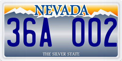 NV license plate 36A002