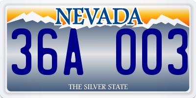 NV license plate 36A003