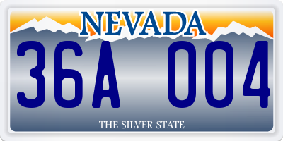 NV license plate 36A004