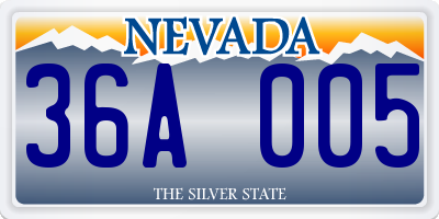 NV license plate 36A005