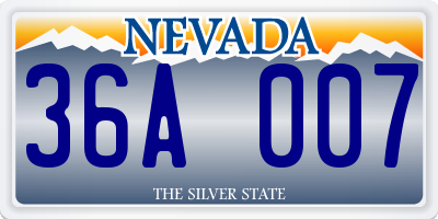 NV license plate 36A007