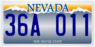 NV license plate 36A011