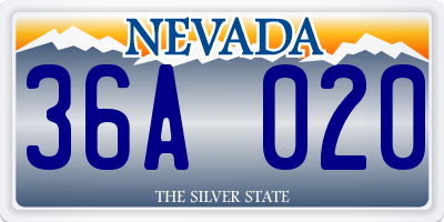 NV license plate 36A020