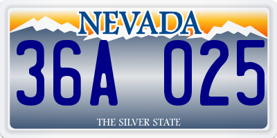 NV license plate 36A025