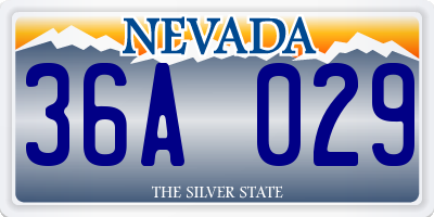 NV license plate 36A029