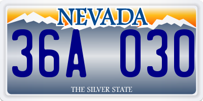 NV license plate 36A030