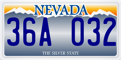 NV license plate 36A032