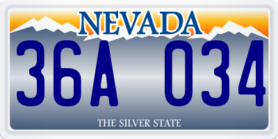 NV license plate 36A034