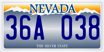 NV license plate 36A038