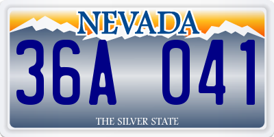 NV license plate 36A041