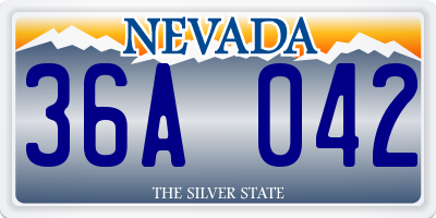 NV license plate 36A042