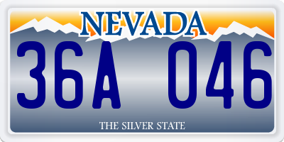 NV license plate 36A046