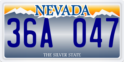 NV license plate 36A047