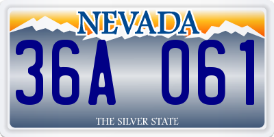 NV license plate 36A061