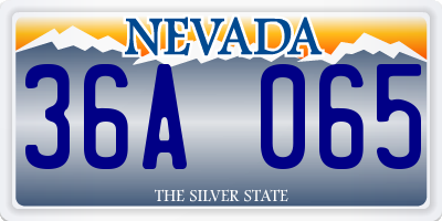 NV license plate 36A065