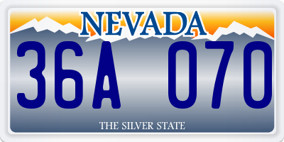 NV license plate 36A070