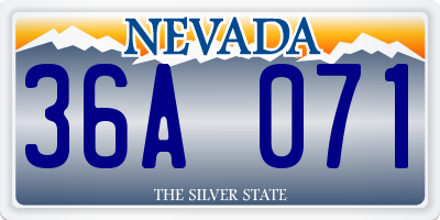 NV license plate 36A071