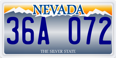 NV license plate 36A072
