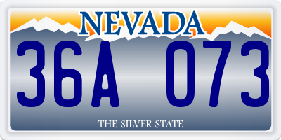 NV license plate 36A073