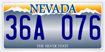 NV license plate 36A076