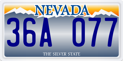 NV license plate 36A077