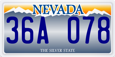NV license plate 36A078