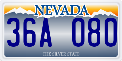 NV license plate 36A080