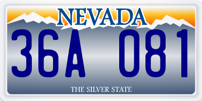 NV license plate 36A081