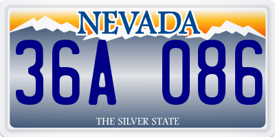 NV license plate 36A086