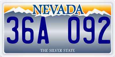 NV license plate 36A092