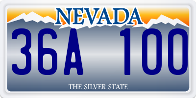 NV license plate 36A100