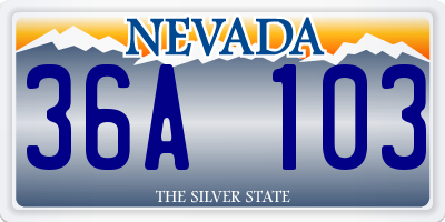 NV license plate 36A103