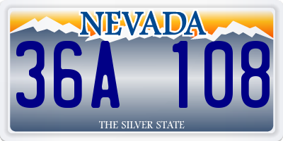 NV license plate 36A108