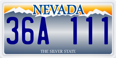 NV license plate 36A111