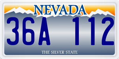 NV license plate 36A112