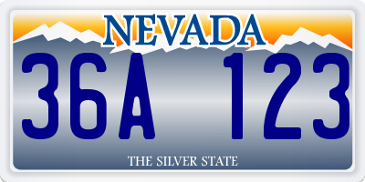 NV license plate 36A123