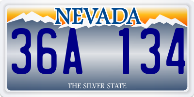 NV license plate 36A134