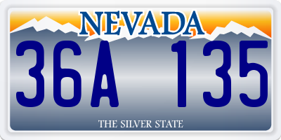 NV license plate 36A135