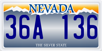 NV license plate 36A136