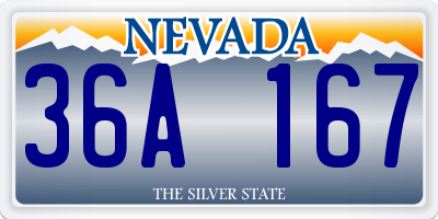 NV license plate 36A167