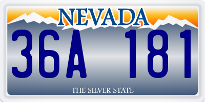 NV license plate 36A181