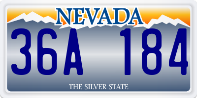 NV license plate 36A184