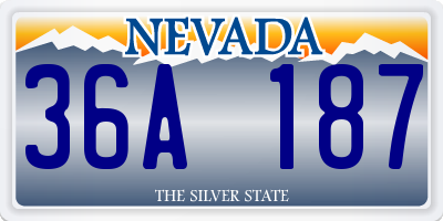 NV license plate 36A187
