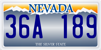 NV license plate 36A189