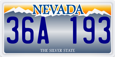 NV license plate 36A193