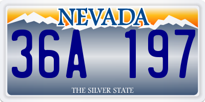 NV license plate 36A197